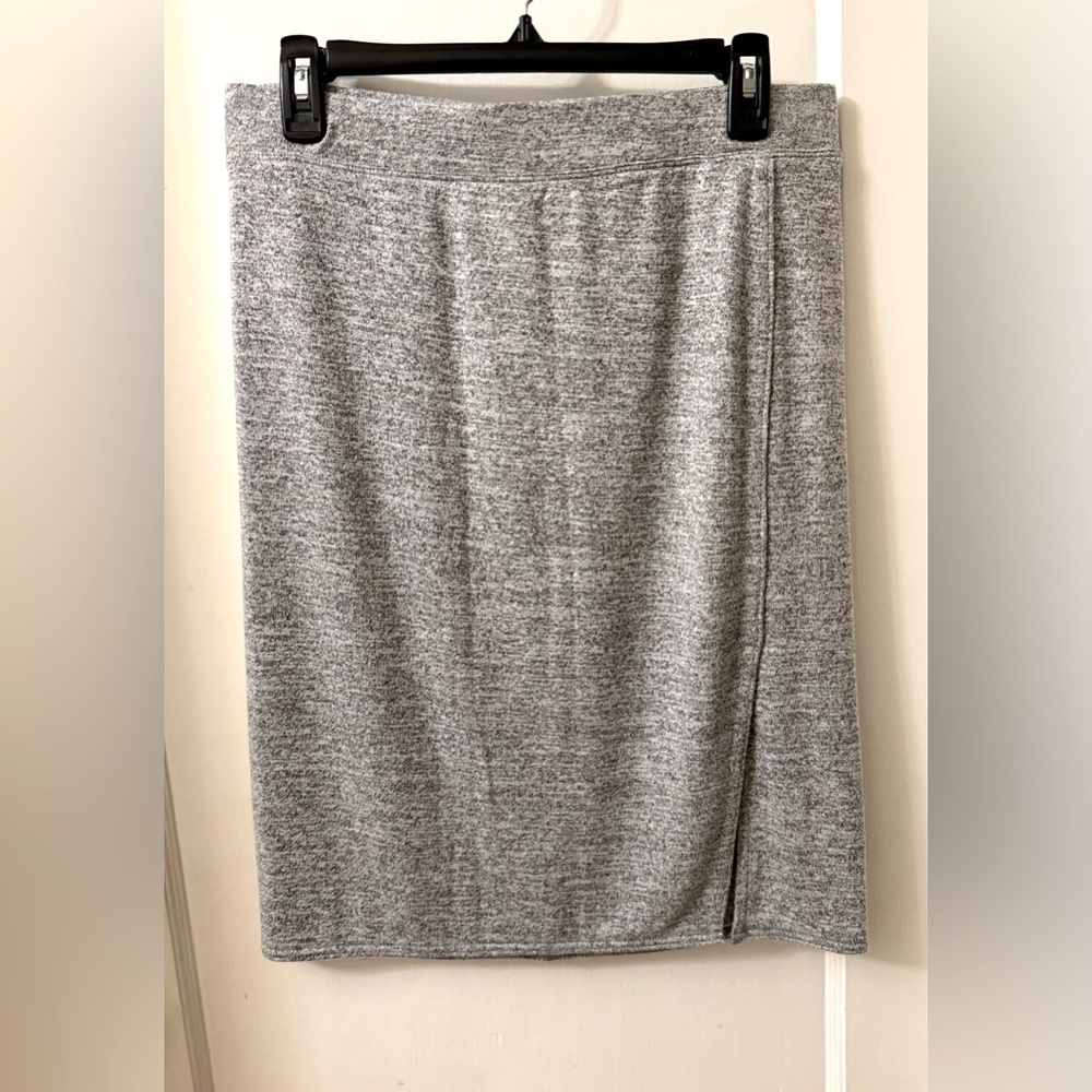GAP GREY STRETCHY PULL-UP SKIRT WITH FRONT OFF-CENTRE SLIT